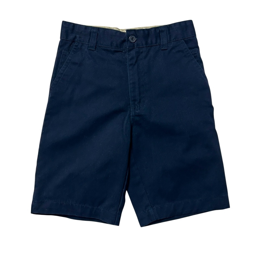 US Polo Assn Boys Bermuda Shorts Navy Blue Flat Front Pockets Size 6 GUC